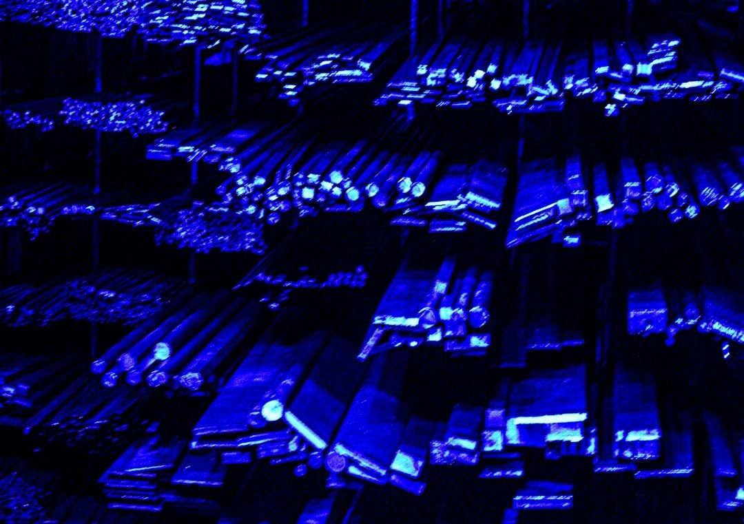 Server corridor lit in blue light, representing internet infrastructure