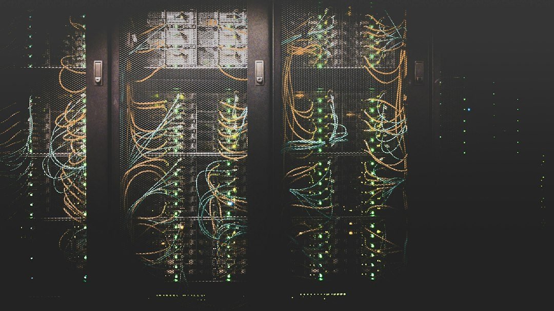 Row of server racks inside a data center, the kind of infrastructure NVIDIA opened to the OCP